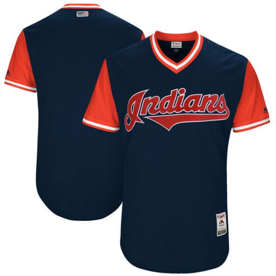 Men Cleveland Indians Blank Blue New Rush Limited MLB Jerseys